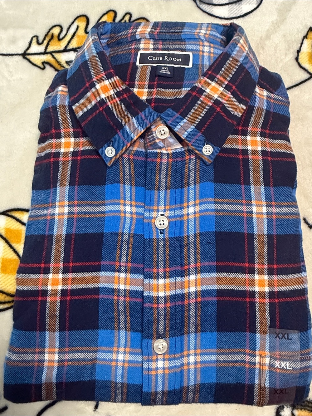 Club Room Blue and Navy Plaid Button-Down Shirt